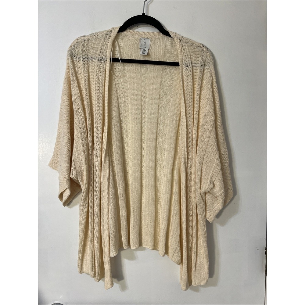 Joie Womens Open Front Cardigan Sz Medium Solid Beige Linen Blend